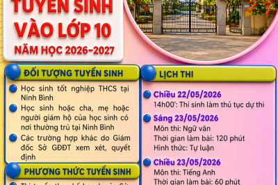 Thông tin tuyển sinh vào lớp 10 Trường THPT C Phủ Lý – Năm học 2026- 2027❤️